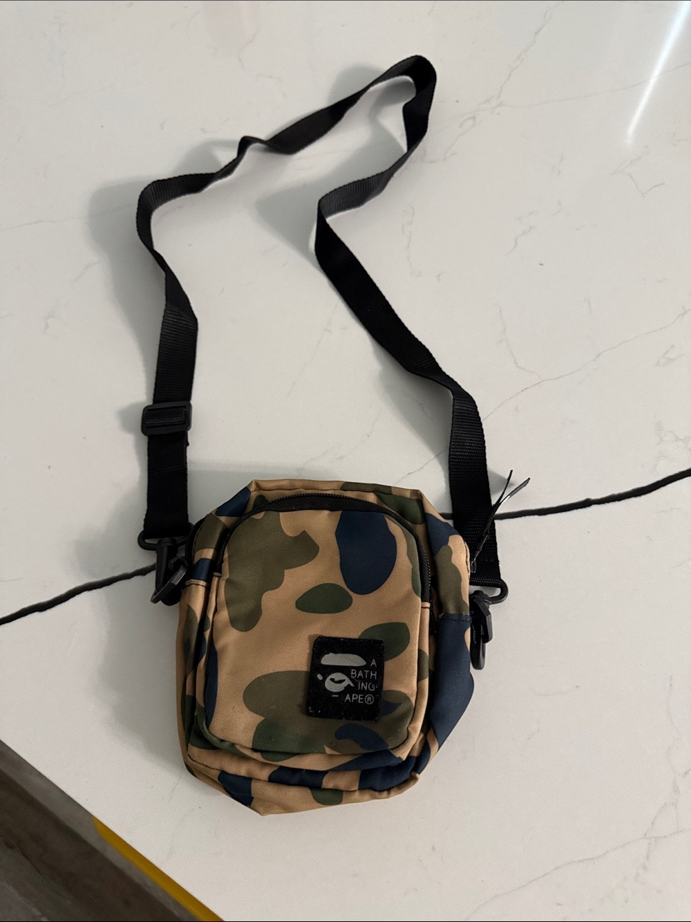 Camouflage Mini Crossbody Bag - Green/Tan